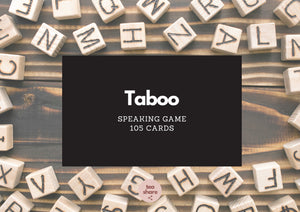 TABOO speaking game gra na mówienie, 7 kategorii, 105 kart