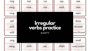 Irregular verbs practice (94 karty) uniwersalny materiał klasy 4-8
